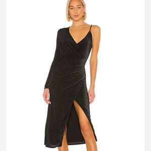 REVOLVE SONG OF STYLE Wilbur Metallic Glitter Midi Dress XS